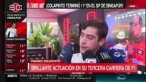 Colapinto después del Gran Premio de Singapur 2024: 