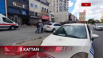 Kayseri'de hamile kadın üçüncü kattan aracın üzerine düştü