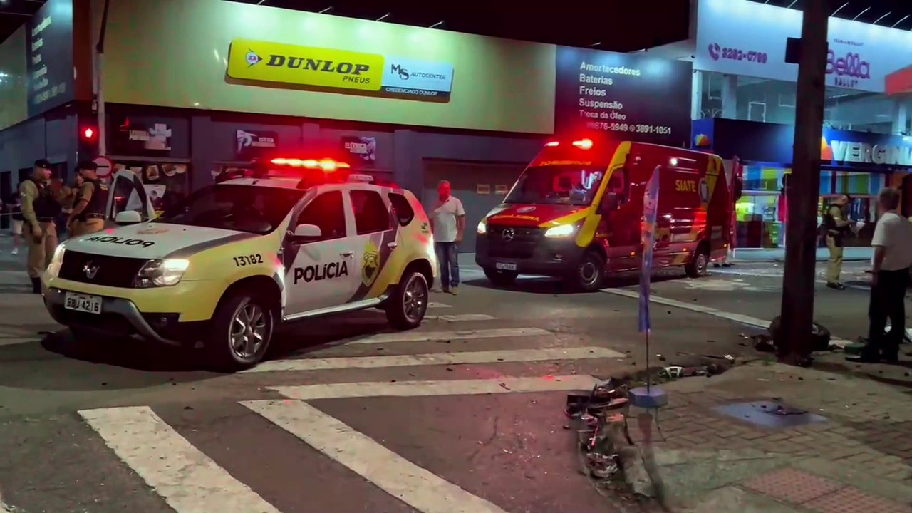 Veja como ficou BMW após perseguição e acidente com cinco veículos em São José dos Pinhais