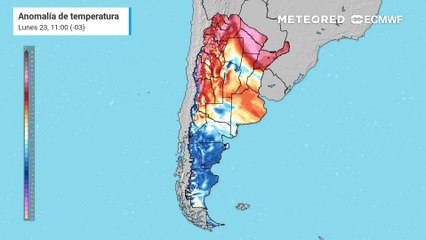 Download Video: El tiempo en Argentina esta semana: sigue muy pronunciado el contraste térmico, con probabilidad de fuertes tormentas