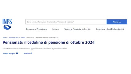 CEDOLINO PENSIONE OTTOBRE 2024: Pagamenti INPS, Trattenute e Conguagli