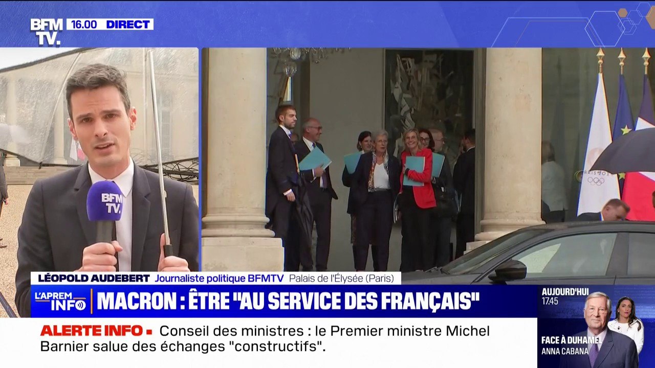 "Chacun est dépositaire de l'exigence au service des Français": ce qu'a dit Emmanuel Macron lors du premier conseil des ministres du gouvernement Barnier