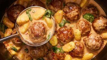 Tuscan Chicken Meatballs & Gnocchi Have Become A Weeknight Staple