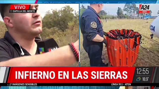 INFIERNO EN LAS SIERRAS: BOMBEROS Y VECINOS COMBATEN LAS LLAMAS