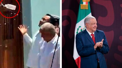 AMLO se pronuncia ante el ataque en Veracruz con botella de agua: "hasta la pude haber agarrado"