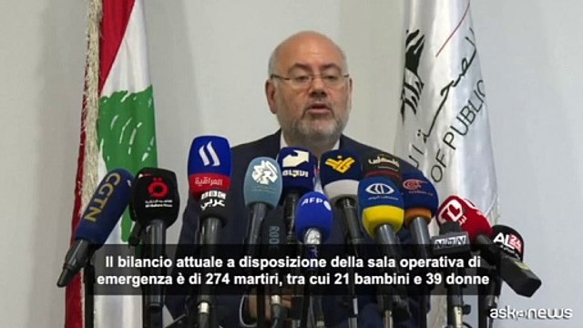 Il Libano denuncia 274 morti e circa 5000 feriti per attacchi Israele