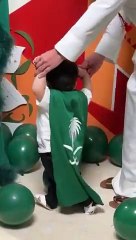 احتفالات فرح الهادي وعائلتها باليوم الوطني السعودي