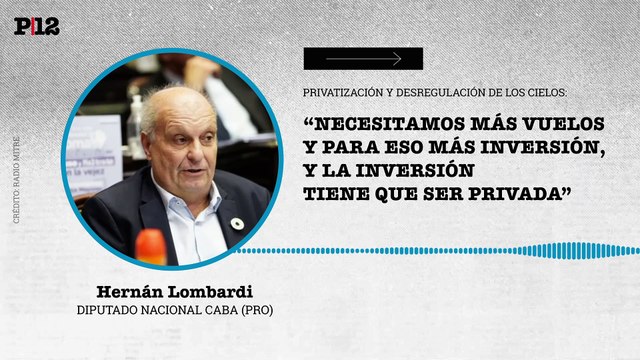 Lombardi argumentó sobre su proyecto de privatización de Aerolíneas Argentinas: La inversión tiene que ser privada