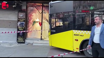 İETT otobüsü bir dükkana girdi
