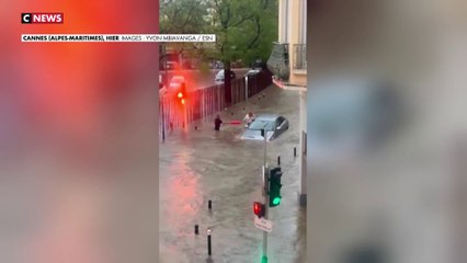 Cannes : une partie de la ville inondée après de fortes pluies
