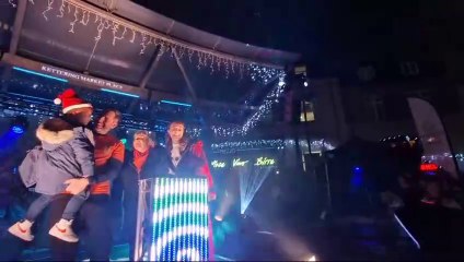 Kettering Christmas light switch on 2023 Seb Nunney and Kelly Mercer