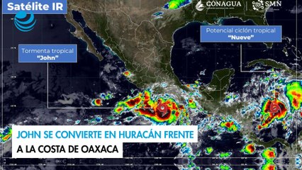 John se convierte en huracán frente a la costa de Oaxaca