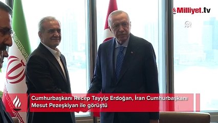 Cumhurbaşkanı Erdoğan İran Cumhurbaşkanı Pezeşkiyan ile görüştü