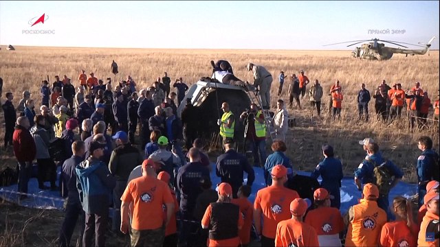 Aterriza una nave Soyuz tras una misión récord en la EEI