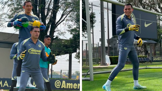 América: Luis Ángel Malagón se divierte en un entrenamiento de reflejos para porteros