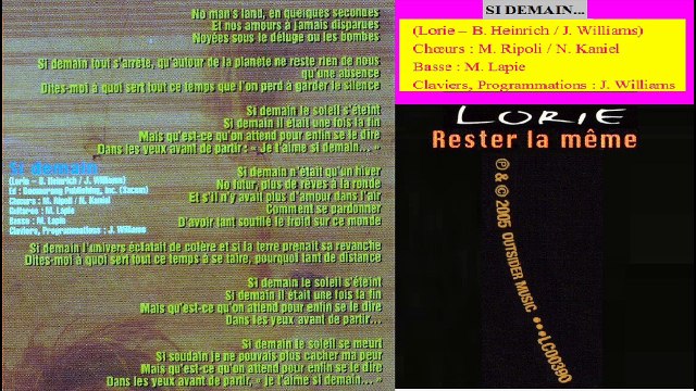 LORIE — Si demain... /// LORIE : RESTER LA MÊME — CD · (2005)