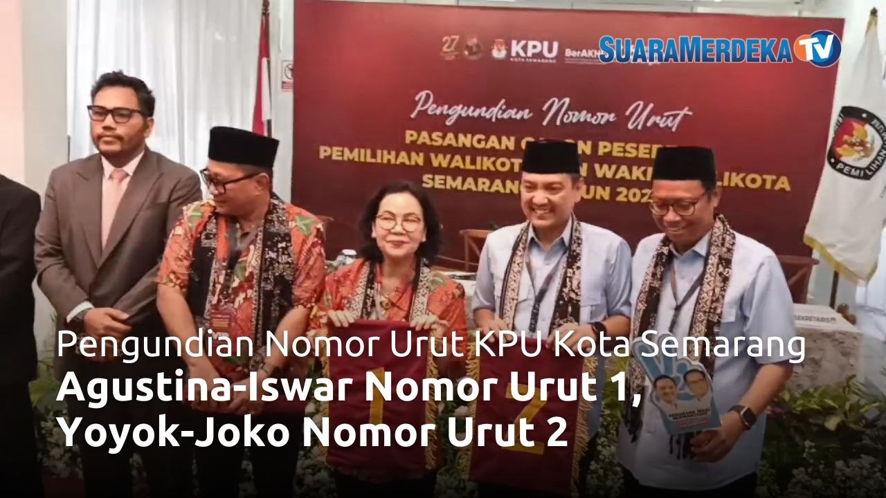 Agustina-Iswar 1, Yoyok-Joko 2, Ini Tanggapan Kedua Paslon Usai Pengundian Nomor Urut di KPU Kota Semarang