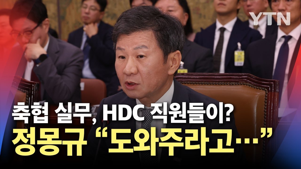 축구협회 실무를 HDC 직원들이? 정몽규 회장 "도와주라고 지시, 이득 본 건 없어"...