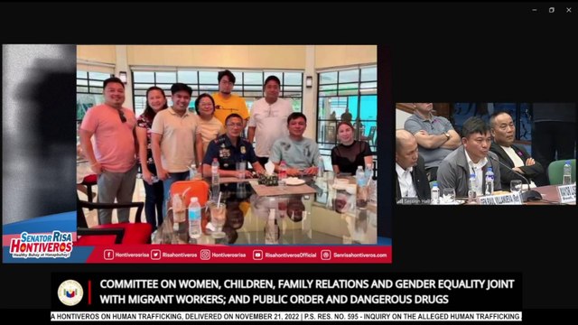 Photo of ex-PNP Chief Acorda with Wesley Guo, the supposed brother of Alice Guo, shown in the Senate