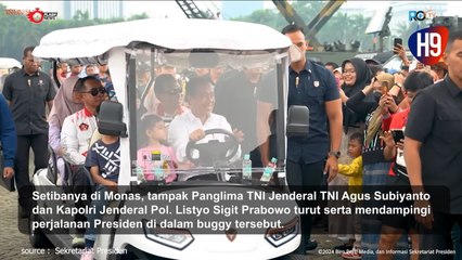 Jokowi Ajak Cucu Kunjungi Pameran Alutsista HUT TNI ke-79 di Monas