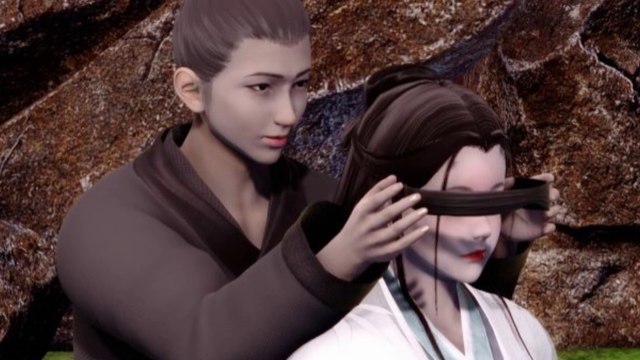 神鵰俠侶 The Legend of Condor Heroes Manga AI Comic Anime Xiaolongnü was kissed on the cheek and mistook him for Yang Guo 小龍女被親吻臉頰，並將對方誤認為楊過