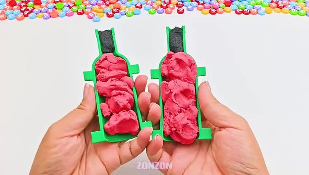 Satisfying Video l DIY How to make rainbow Water bottles WITH Kinetic Sand Cutting ASMR