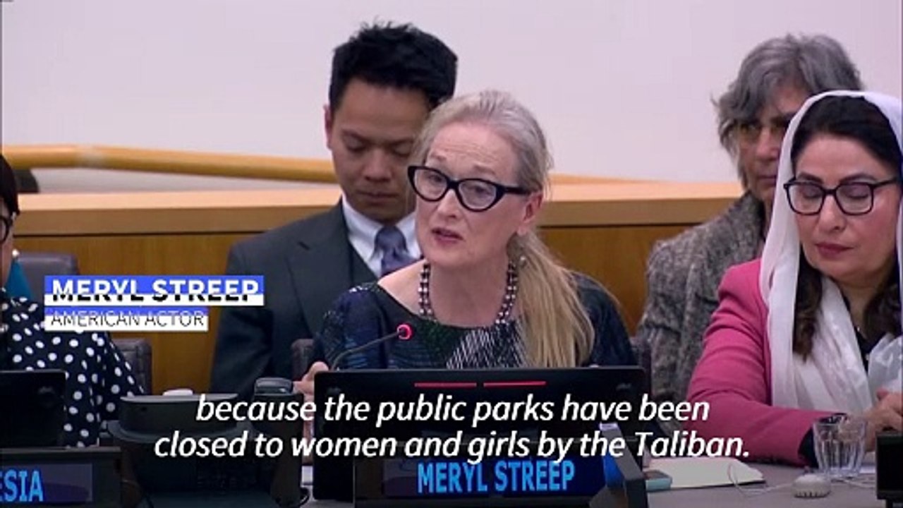 Afghan women have less freedom than squirrels, Meryl Streep tells UN