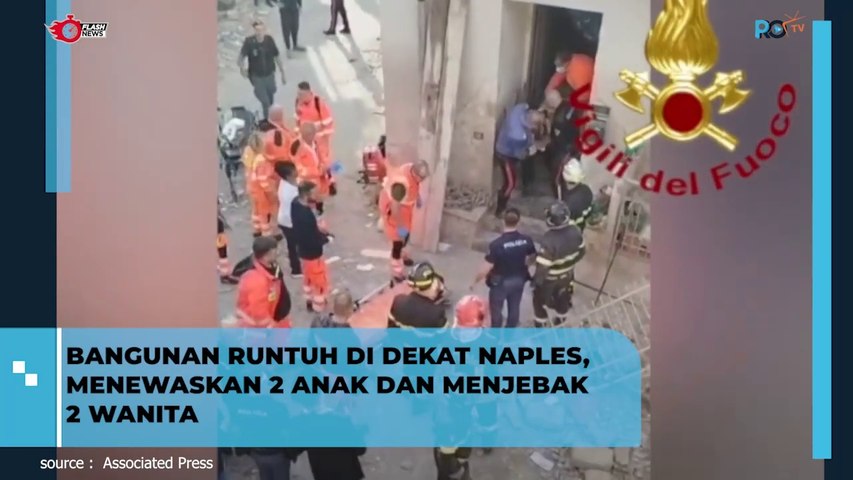 Viral Video Bangunan Runtuh di Italia