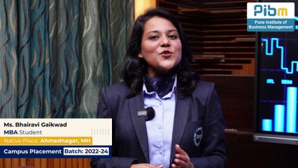 PIBM's MBA & PGDM Placements Triumph Ms. Bhairavi Gaikwad's Inspiring Success Story   Batch 2022-24
