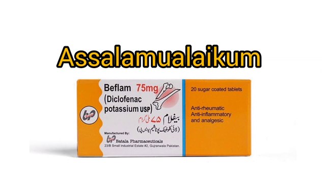 Beflam(Diclofenac) tablets 75mg Uses, Benefits, Side effects, Dosage and Price in Urdu.(@MedicineAndHealthAwareness).