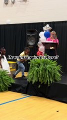 Boy reveals that he wants to work at Walmart one day during Kindergarten Honors Day ceremo
