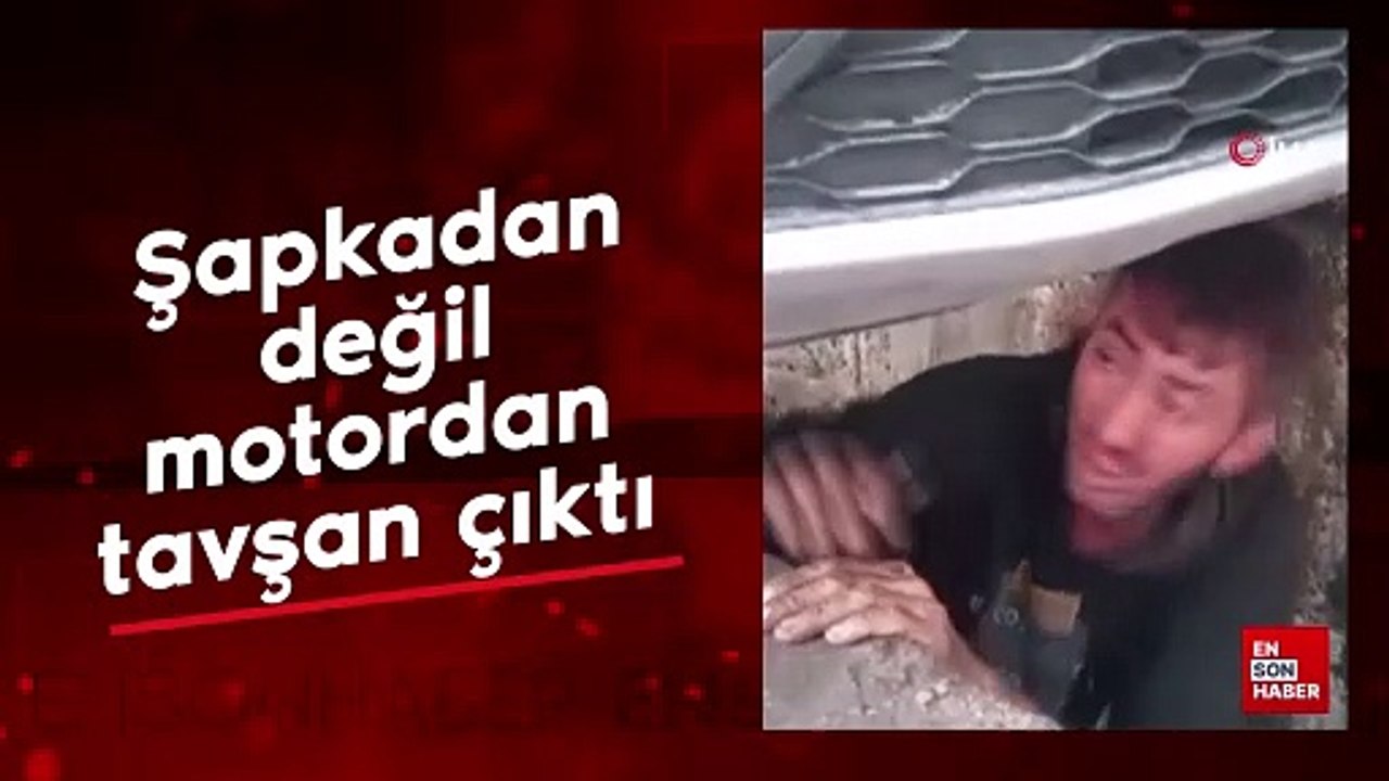 Şapkadan değil, motordan tavşan çıkarttı
