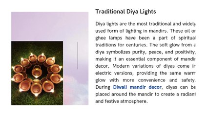 Which Types of Lights Are Ideal for Decorating Mandir