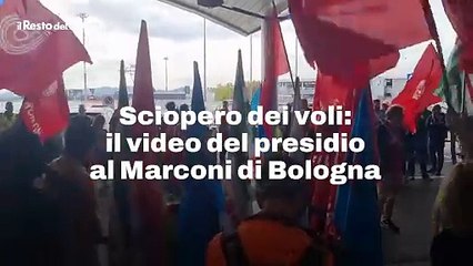 Sciopero dei voli: il video del presidio al Marconi di Bologna