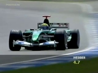 F1 – Mark Webber (Jaguar Cosworth V10) lap in qualifying – Germany 2003