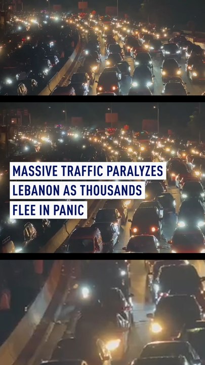 Thousands of Lebanese stranded overnight in massive traffic fleeing South