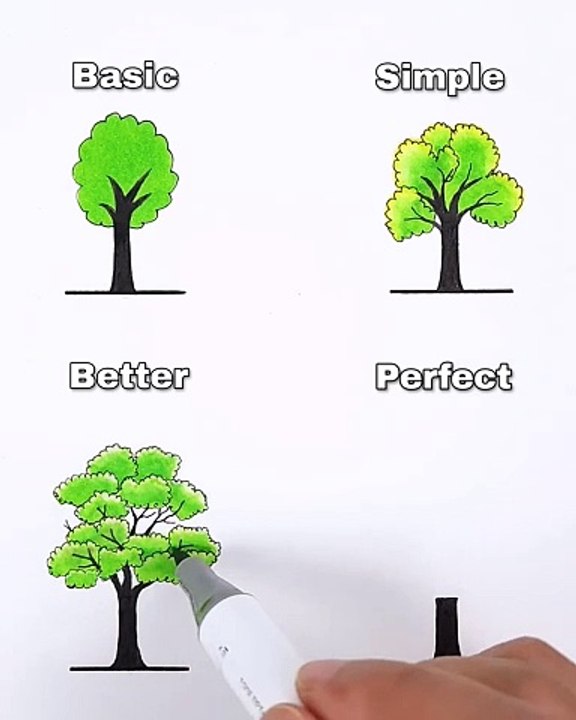 4 façons de dessiner un arbre... le dernier est magnifique