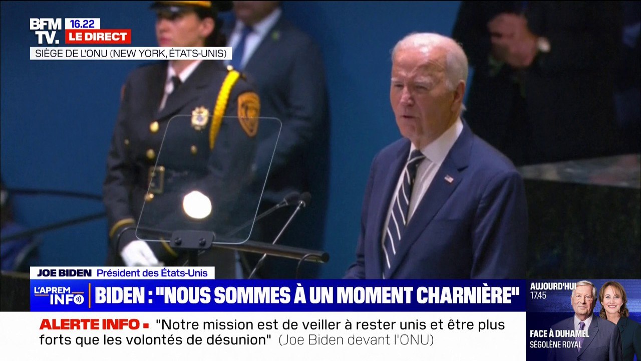 "Nous sommes à un moment charnière", affirme Joe Biden face à l'Assemblée générale de l'Onu