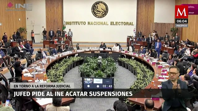 JUFED pide al Instituto Nacional Electoral respetar las suspensiones que frenan la reforma judicial