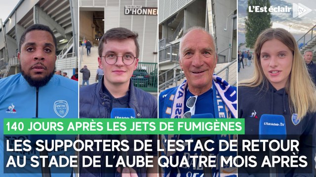 Les supporters de l'Estac de retour au Stade de l'Aube quatre mois après les jets de fumigènes