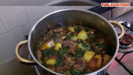 Rabada com batata e agrião