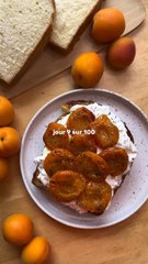 Jour 9/100 - Pain perdu burrata-abricots 