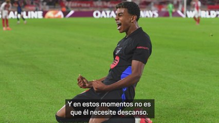 Flick sobre el descanso de Lamine Yamal