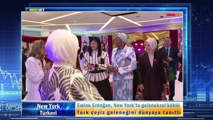 Emine Erdoğan, New York’ta geleneksel köklü Türk çeyiz geleneğini dünyaya tanıttı