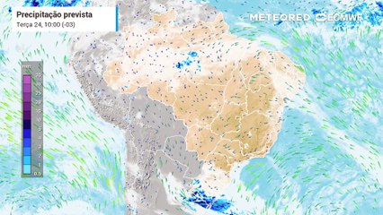 Previsão de nuvens e chuva até quinta-feira (26).