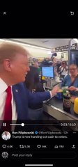 Trump 100 dolar verdiği kadından oy istedi