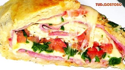 Enrolado de presunto e queijo