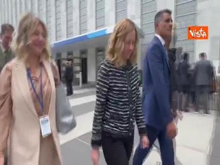 Download Video: Meloni esce dal palazzo di vetro dell'Onu. La premier è a New York per l'Assemblea Generale