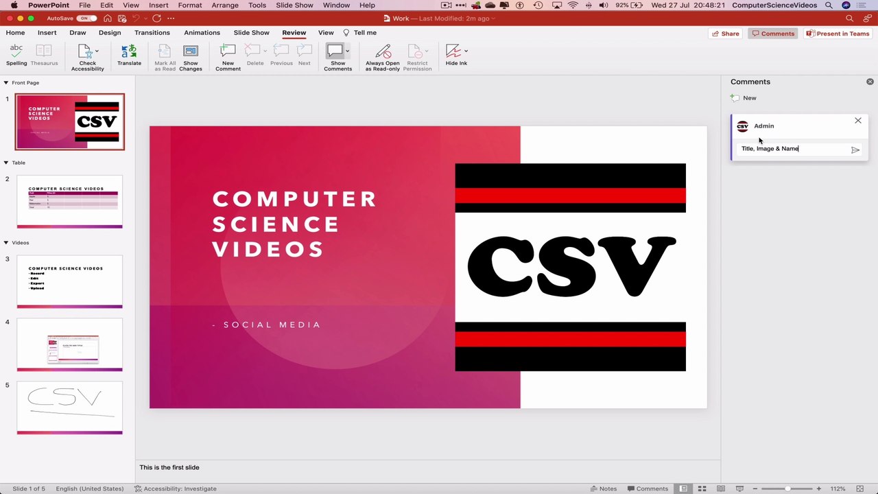 How to USE Microsoft PowerPoint On a Mac - Tutorial 21 - Add Comments - Basic Tutorial | New