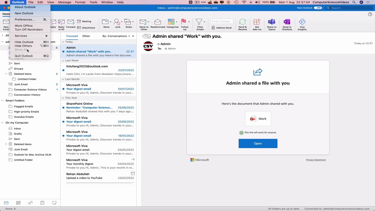 How to USE Microsoft PowerPoint On a Mac - Tutorial 27 - Share Your Presentation - Basic Tutorial
